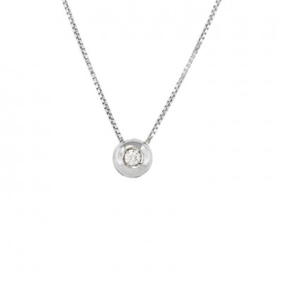 Collana Donna Punto Luce Pl12 In Oro Bianco 18kt Con Diamante Naturale