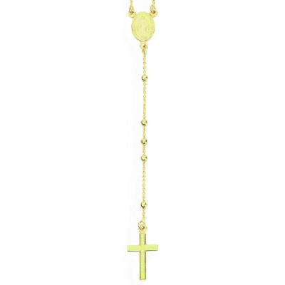 Collana Rosario Y AMEN CRO25G Argento 925 Dorato con Grani Lisci 50 cm