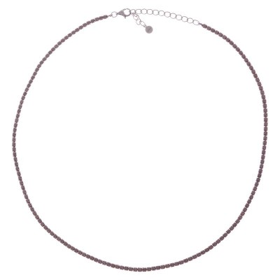Collana Donna Tennis AMEN CLT2BMA Argento 925 Zirconi Marroni 40 cm