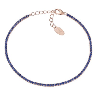 Bracciale Tennis Mania Rosè con Zirconi Blu in argento 925 rosé con zirconi blu 