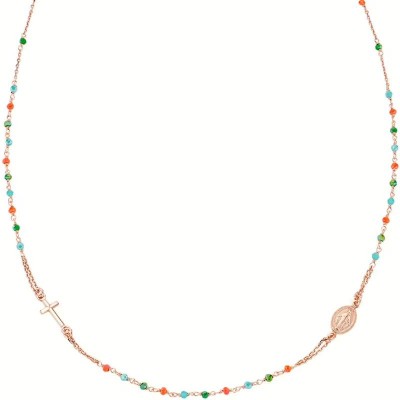 Rosario Girocollo AMEN CRO10RCVT3 Argento 925 con Grani Multicolor