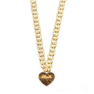 Collana Donna LIUJO LJ642 in Ottone con Cuore Logato Ambra