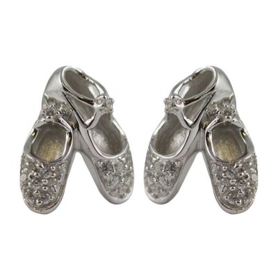Orecchini A Lobo Tutu' Gioielli Argento 925 Scarpette Silver White 029